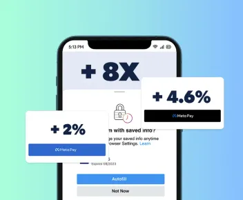 MetaPay autofill UI with conversion stats